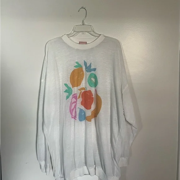 Show Me Your Mumu White Crewneck with Pink Label - Picture 2 of 7